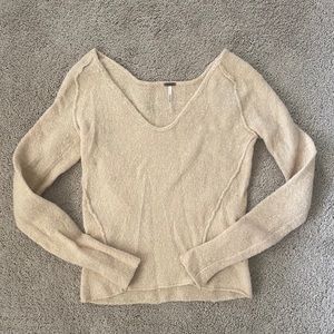 Free People Tan Alpaca Wool Blend Sweater